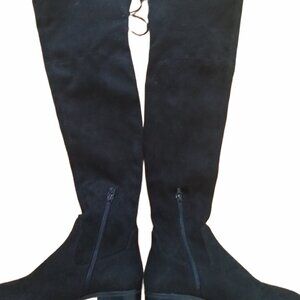 IVANKA TRUMP LARELL OVER THE KNEE BOOTS BLACK FABRIC SIZE 6.5M